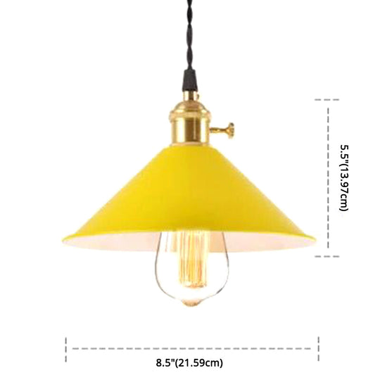 Nordic Industrial Macarons Pendant Light - Metal Colorful 1-Light Lighting