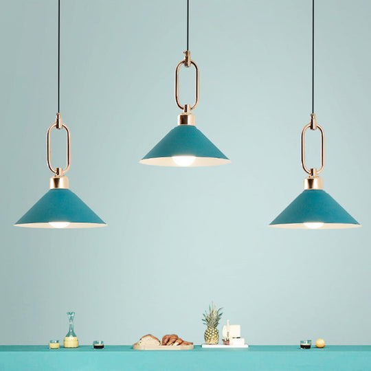 Modern Macarons Umbrella Pendant Light with Metal Ring - Stylish Metal Pendant Lighting