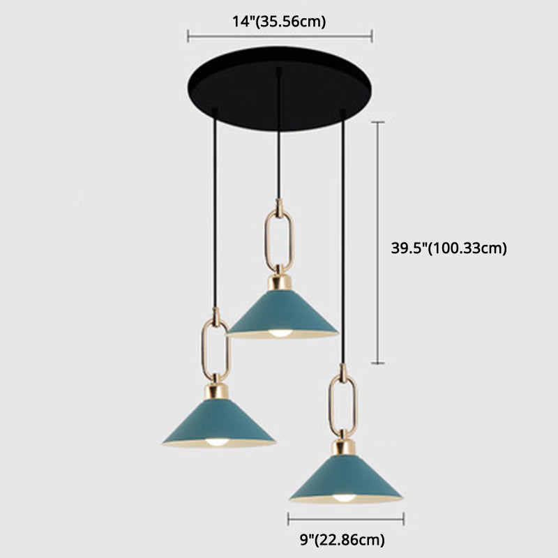 Modern Macarons Umbrella Pendant Light with Metal Ring - Stylish Metal Pendant Lighting