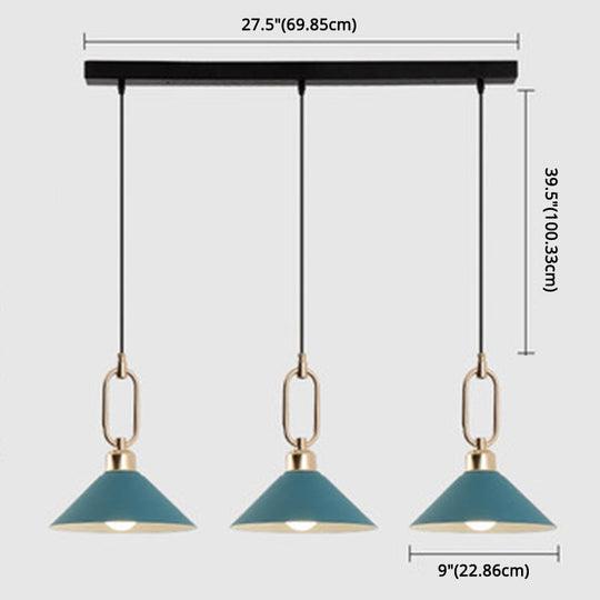 Modern Macarons Umbrella Pendant Light with Metal Ring - Stylish Metal Pendant Lighting