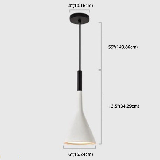 Nordic Modern Resin Tapered Hanging Light: Stylish 1-Light Pendant Lamp For Restaurants