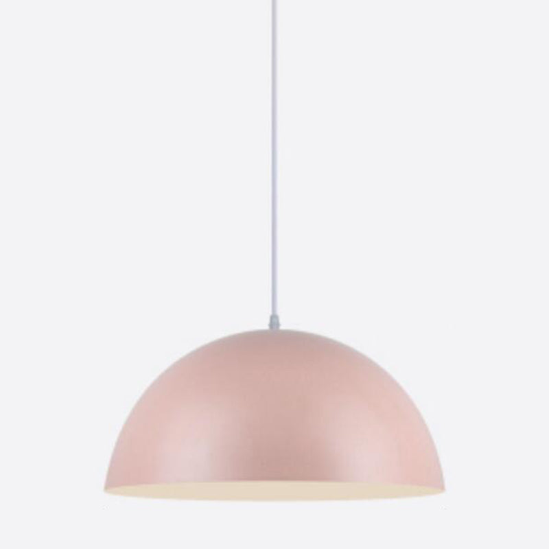Dome Restaurant Pendant Light Modern Metal Design Hanging Ceiling With 1 Pink / 12