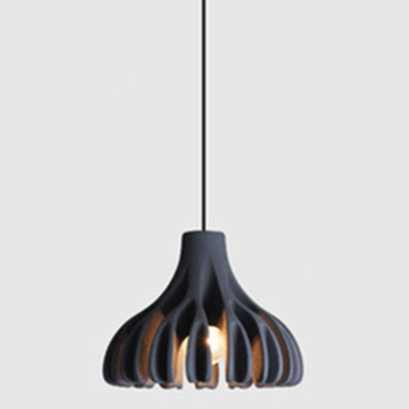 Modern Nordic Resin Pendant Lamp With Coral Line Shade - 1-Light Hanging Fixture For Dining Room