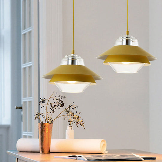 Nordic Style Metal Pendant Lamp with Layered Tiers and Concentric Shade Design