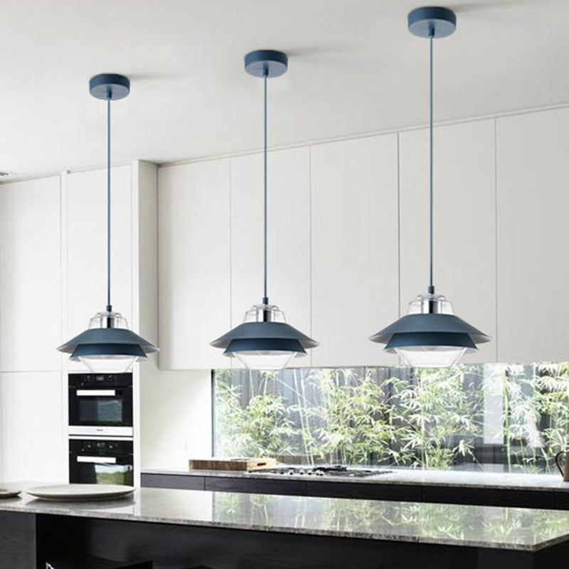 Nordic Style Metal Pendant Lamp with Layered Tiers and Concentric Shade Design