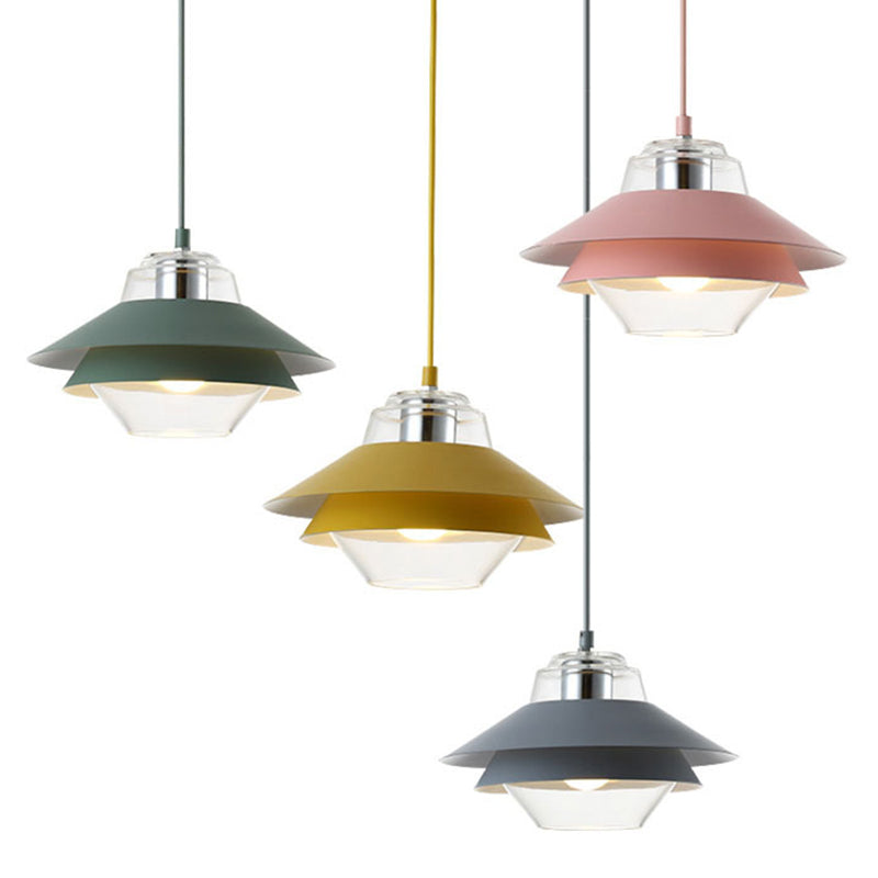 Nordic Style Metal Pendant Lamp with Layered Tiers and Concentric Shade Design