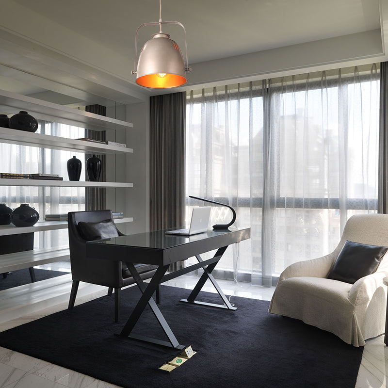 Industrial Style Gold Pendant Ceiling Light With Metallic Bucket Shade - Ideal For Restaurants