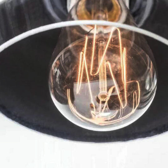 Modern Clear Glass Pendant Ceiling Light - 1 Head Black Hanging Lamp