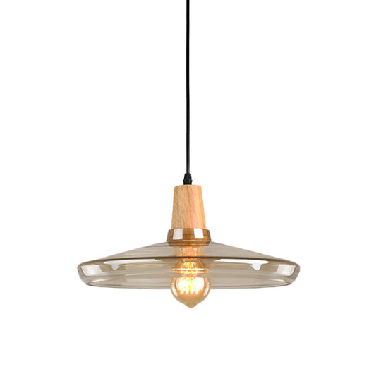 Modern Amber Glass Pendant Lamp Kit - 1 Light, Multiple Sizes