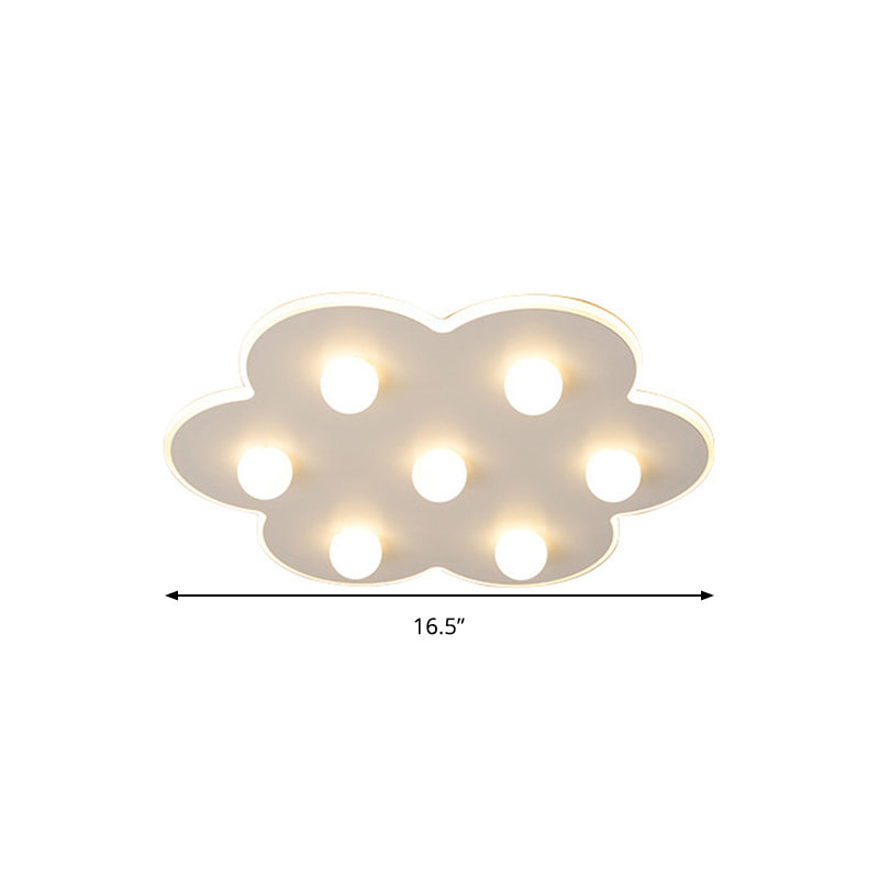 Plafonnier LED moderne en métal pour enfants - Design floral/rond/carré - 8 lumières - 16,5/19,5 pouces de large - Montage encastré blanc