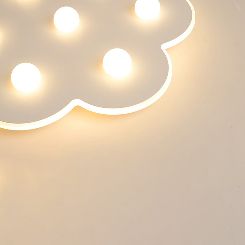 Plafonnier LED moderne en métal pour enfants - Design floral/rond/carré - 8 lumières - 16,5/19,5 pouces de large - Montage encastré blanc