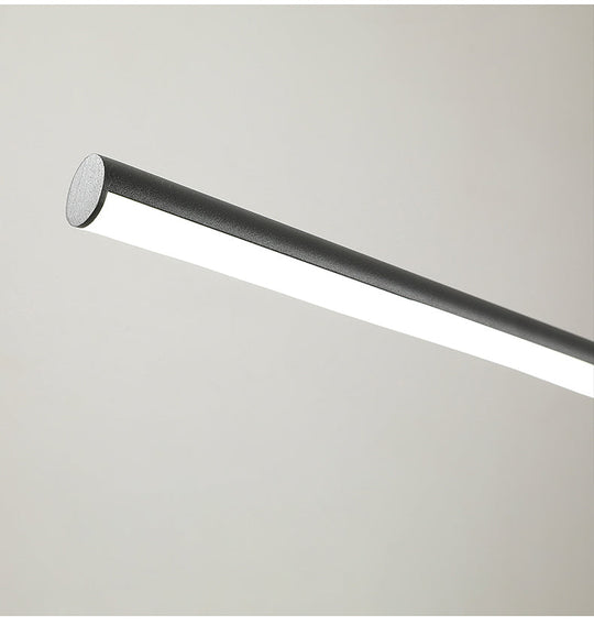 Modern Black Metal Stick And Ring Led Pendant Lamp For Dining Room Island