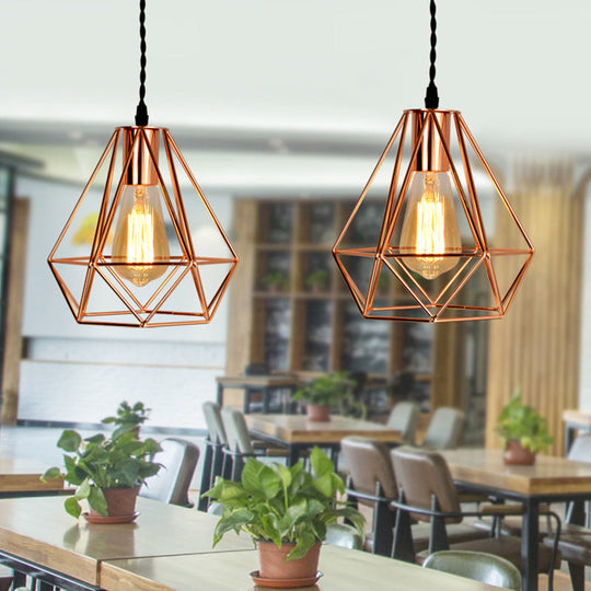 Rose Gold Iron Cluster Pendant Light For Restaurants - Post-Modern And Elegant