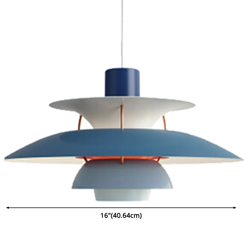 Metal Flying Saucer Hanging Light - Nordic Style Led Pendant Lamp For Restaurants