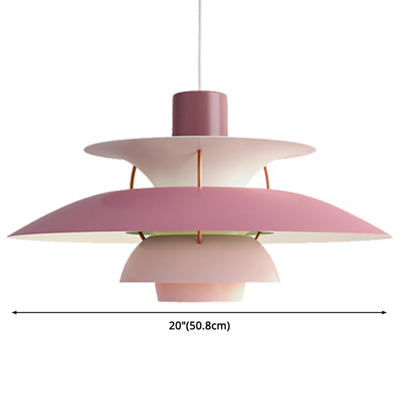 Metal Flying Saucer Hanging Light - Nordic Style Led Pendant Lamp For Restaurants