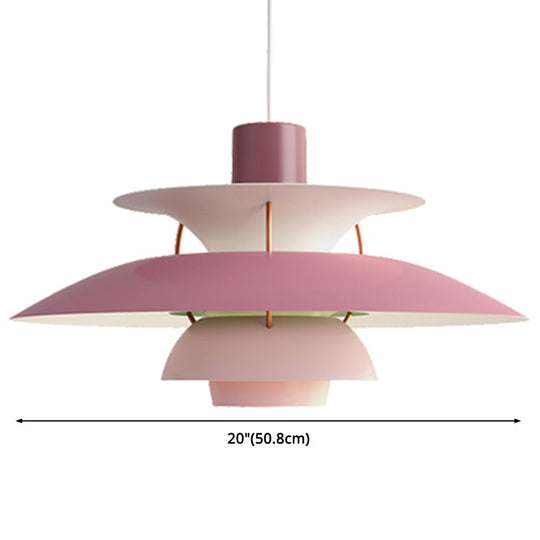 Metal Flying Saucer Hanging Light - Nordic Style Led Pendant Lamp For Restaurants