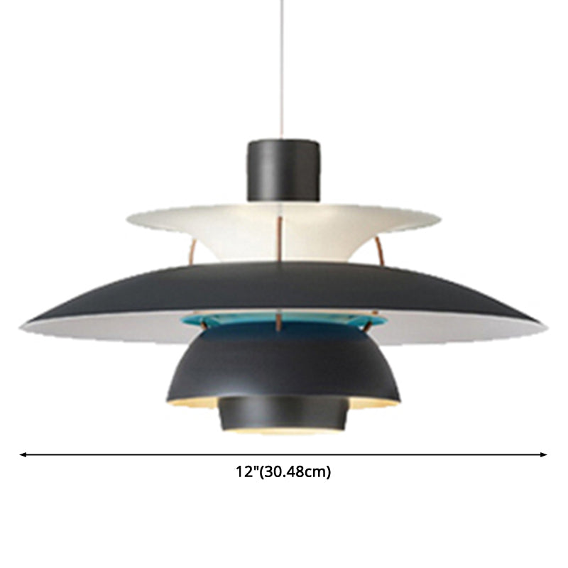 Metal Flying Saucer Hanging Light - Nordic Style Led Pendant Lamp For Restaurants