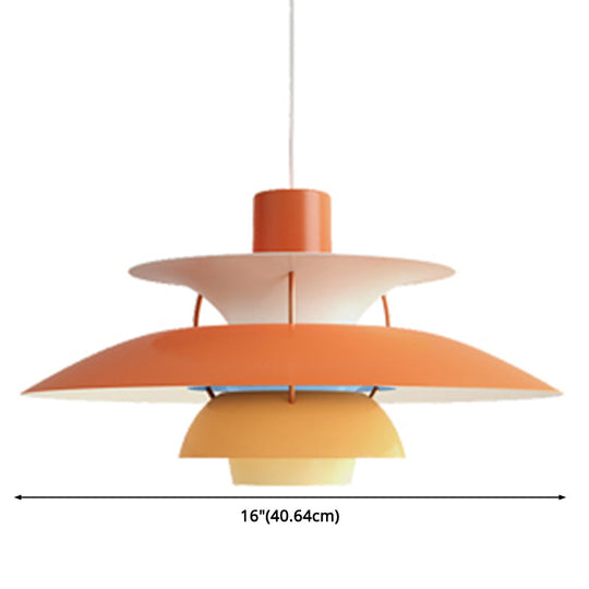 Metal Flying Saucer Hanging Light - Nordic Style Led Pendant Lamp For Restaurants
