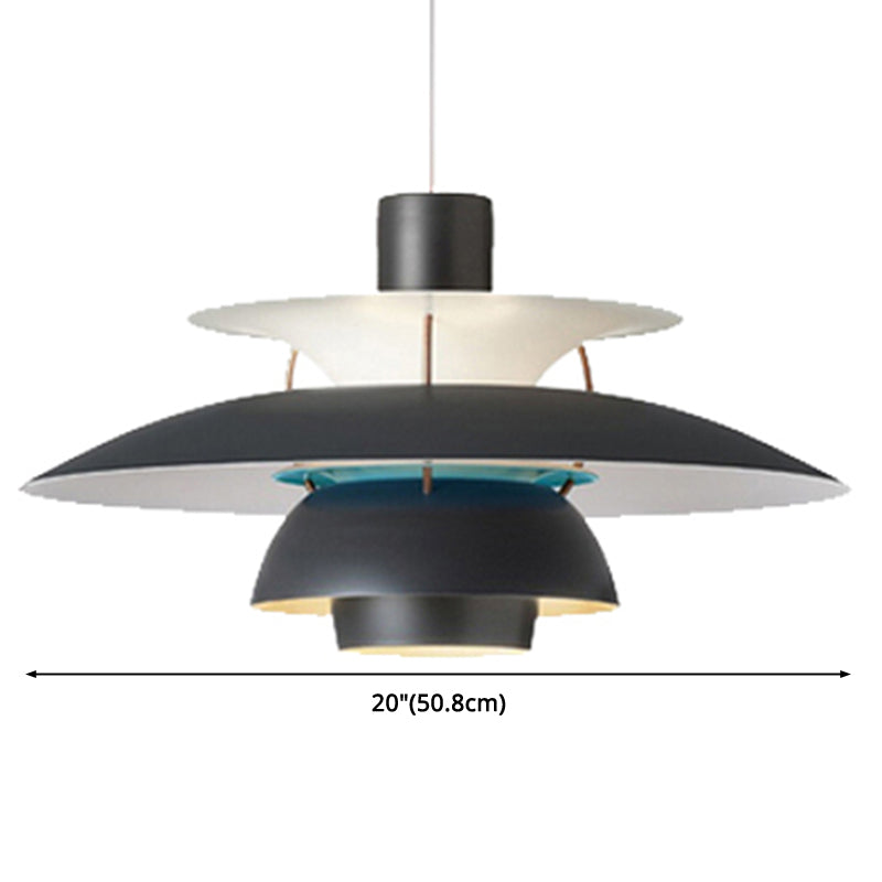 Metal Flying Saucer Hanging Light - Nordic Style Led Pendant Lamp For Restaurants