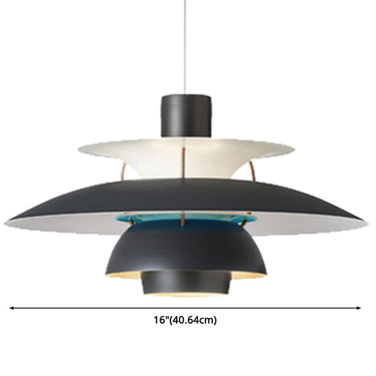 Metal Flying Saucer Hanging Light - Nordic Style Led Pendant Lamp For Restaurants