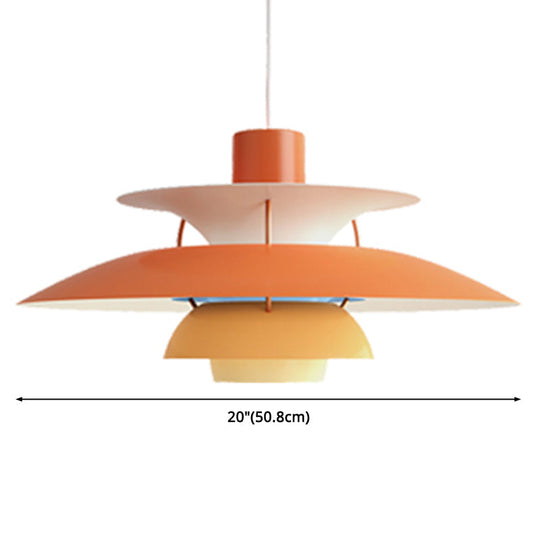 Metal Flying Saucer Hanging Light - Nordic Style Led Pendant Lamp For Restaurants