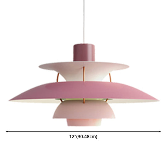 Metal Flying Saucer Hanging Light - Nordic Style Led Pendant Lamp For Restaurants