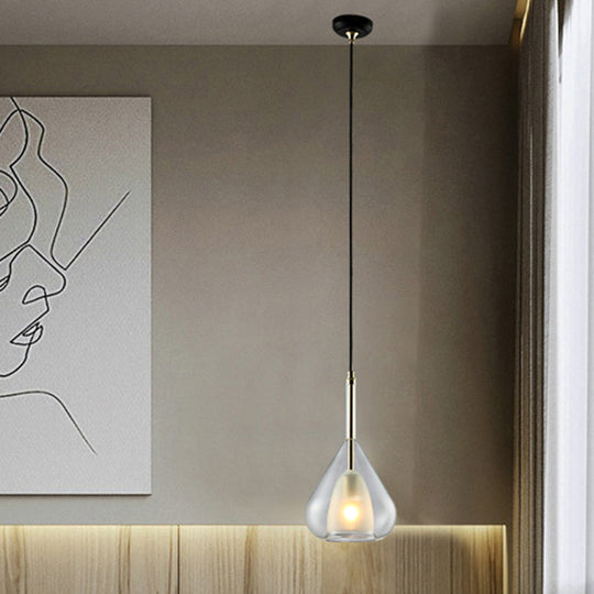 Modern Glass Teardrop Pendant Lamp for Living Room