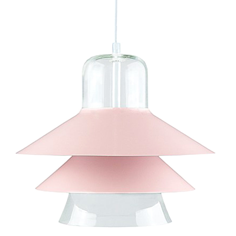 Nordic Style Metal Pendant Lamp with Layered Concentric Tiers - Perfect for Bedroom Lighting