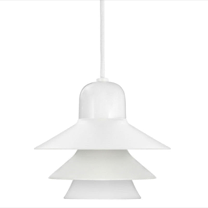 Nordic Style Metal Pendant Lamp with Layered Concentric Tiers - Perfect for Bedroom Lighting