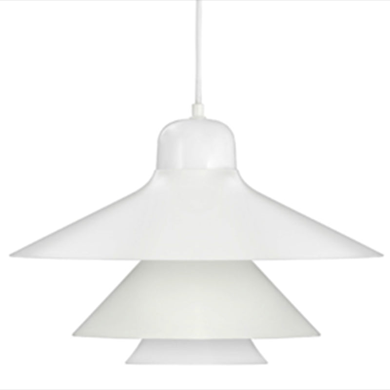 Nordic Style Metal Pendant Lamp with Layered Concentric Tiers - Perfect for Bedroom Lighting
