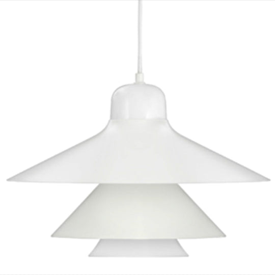 Nordic Style Metal Pendant Lamp with Layered Concentric Tiers - Perfect for Bedroom Lighting