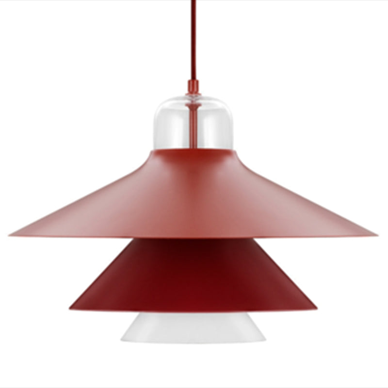 Nordic Style Metal Pendant Lamp with Layered Concentric Tiers - Perfect for Bedroom Lighting