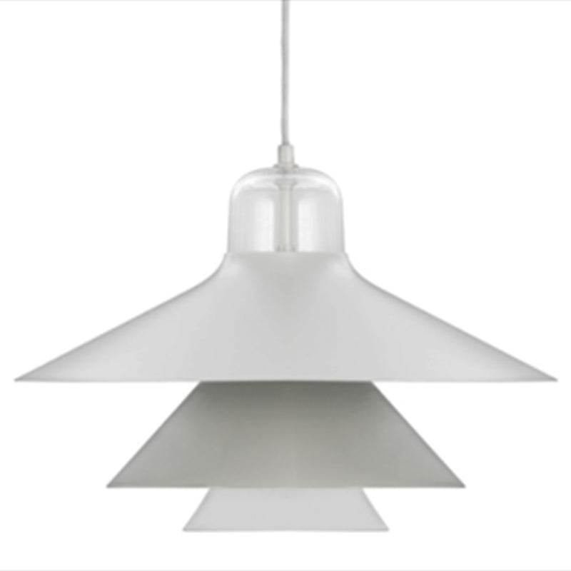 Nordic Style Metal Pendant Lamp with Layered Concentric Tiers - Perfect for Bedroom Lighting