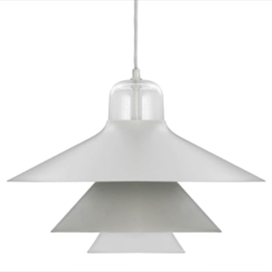 Nordic Style Metal Pendant Lamp with Layered Concentric Tiers - Perfect for Bedroom Lighting