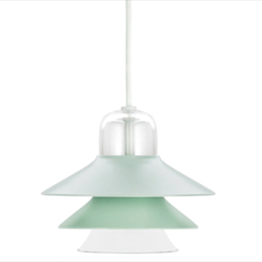 Nordic Style Metal Pendant Lamp with Layered Concentric Tiers - Perfect for Bedroom Lighting