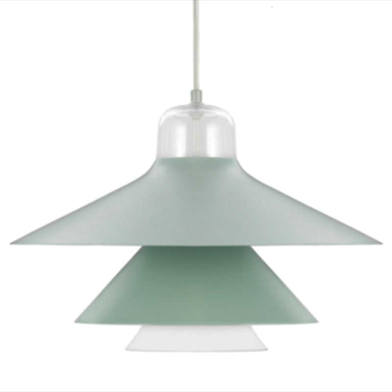 Nordic Style Metal Pendant Lamp with Layered Concentric Tiers - Perfect for Bedroom Lighting