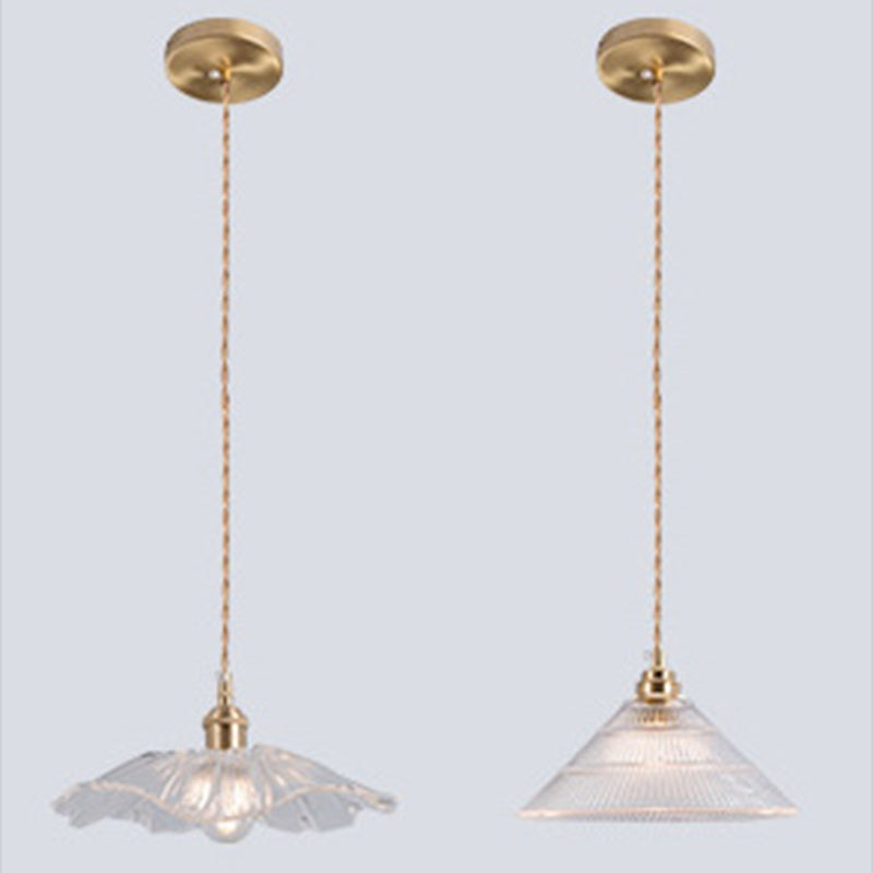 Clear Glass Retro Industrial Pendant Light for Kitchen - 1-Light Ceiling Pendant