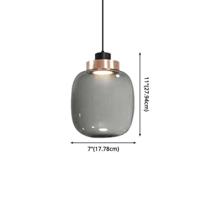 Modern Hand Blown Glass Mason Jar Pendant Light with 1 Light – Stylish Hanging Lamp