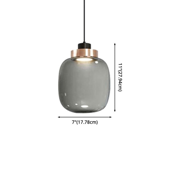 Modern Hand Blown Glass Mason Jar Pendant Light with 1 Light – Stylish Hanging Lamp