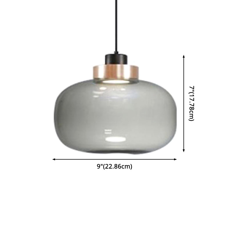 Modern Hand Blown Glass Mason Jar Pendant Light with 1 Light – Stylish Hanging Lamp