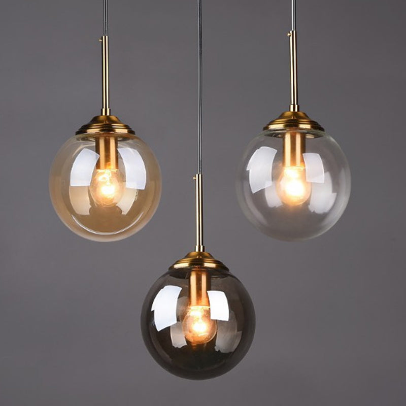 Post-Modern Minimalist Hanging Lamp with Globe Glass Shade Pendant Light
