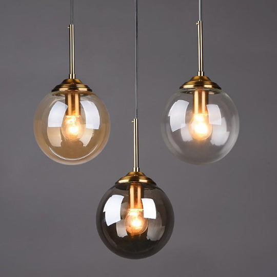 Post-Modern Minimalist Hanging Lamp with Globe Glass Shade Pendant Light