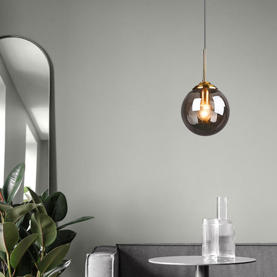 Post-Modern Minimalist Hanging Lamp with Globe Glass Shade Pendant Light