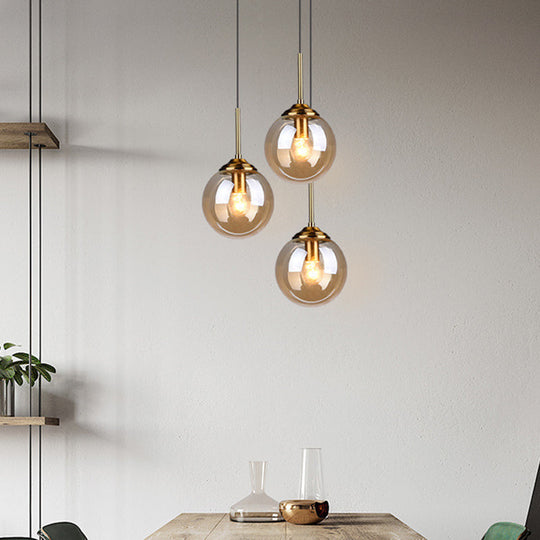 Post-Modern Minimalist Hanging Lamp with Globe Glass Shade Pendant Light