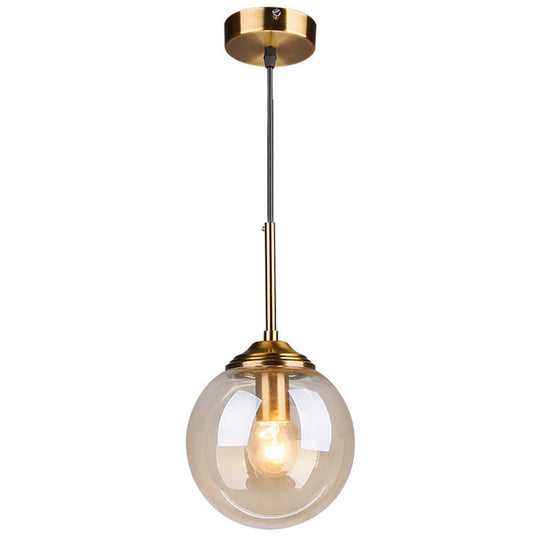 Post-Modern Minimalist Hanging Lamp with Globe Glass Shade Pendant Light