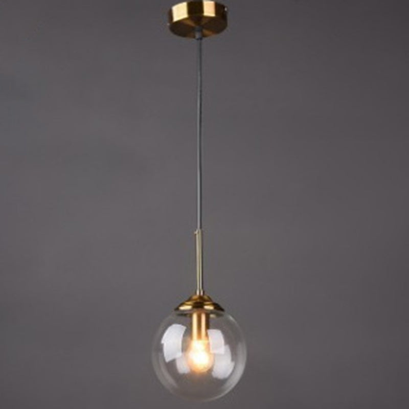 Modern Minimalist Hanging Lamp - Globe Glass Shade Pendant Light Clear