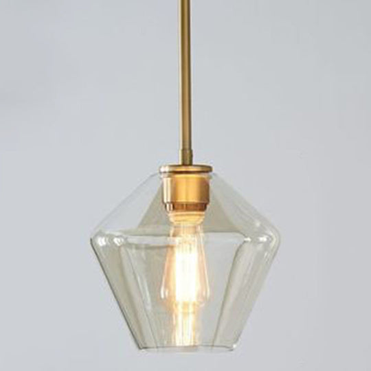 Modern Minimalist Glass Pendant Light For Dining Room - 1-Light Hanging Lamp Cognac / 9