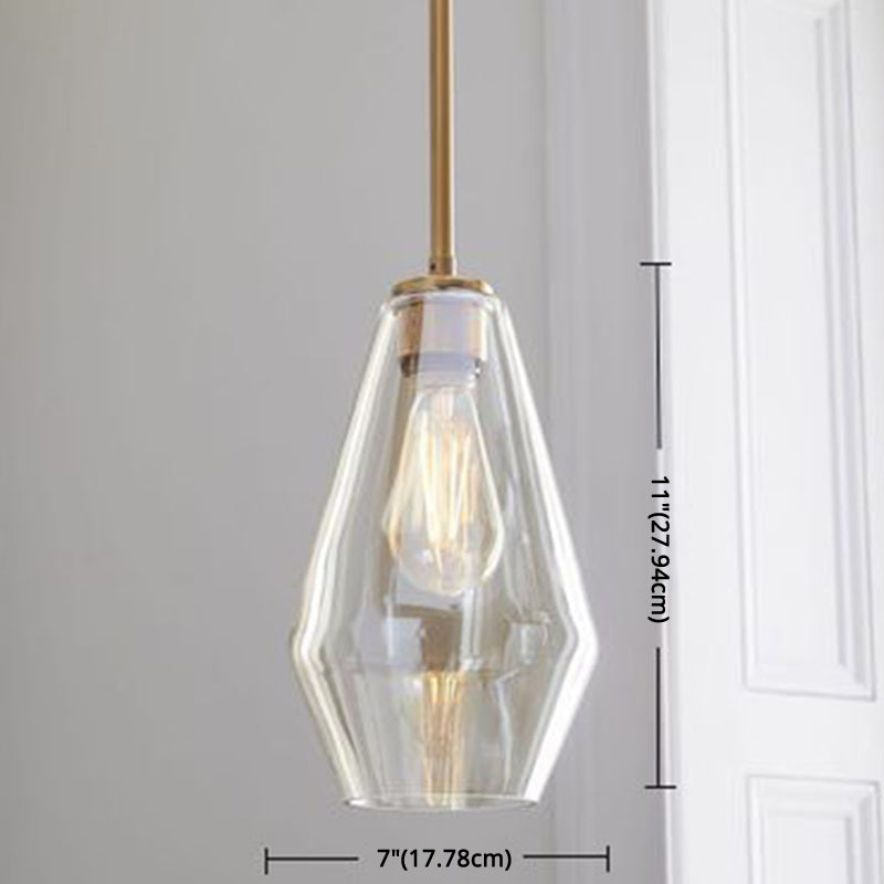 Modern Minimalist Glass Pendant Light For Dining Room - 1-Light Hanging Lamp