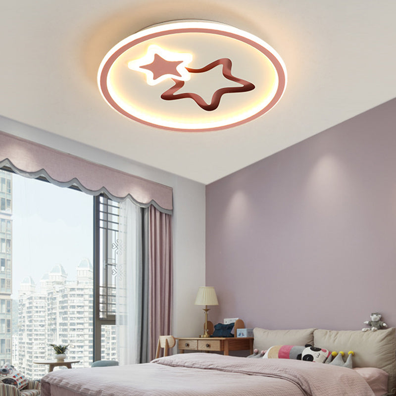 Contemporary Acrylic Star Flush Ceiling Light for Bedrooms