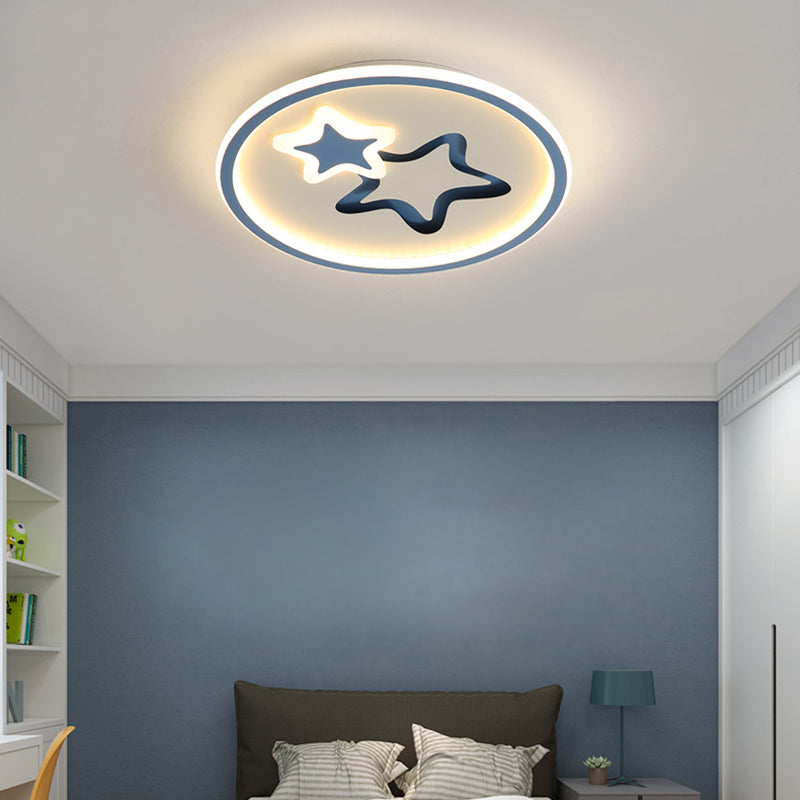Contemporary Acrylic Star Flush Ceiling Light for Bedrooms